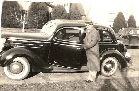 AE Weltner and his 1936 Ford Sedan